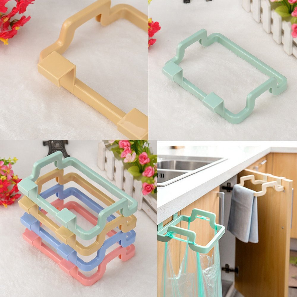Discount Offer Cabinet Door Kitchen Gadgets Garbage Bag Shelf Kitchen Tools Rack Hanging Storage Trash Rack Kitchen Accessories Goods