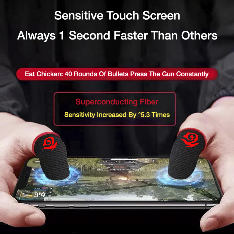 Gaming Finger Sleeves for Mobile – Breathable Finger Cots for Touchscreen Control, Anti-Sweat Non-Slip Finger Covers for FPS/ MOBA Games, Sensitive and Durable Mobile Gaming Accessories