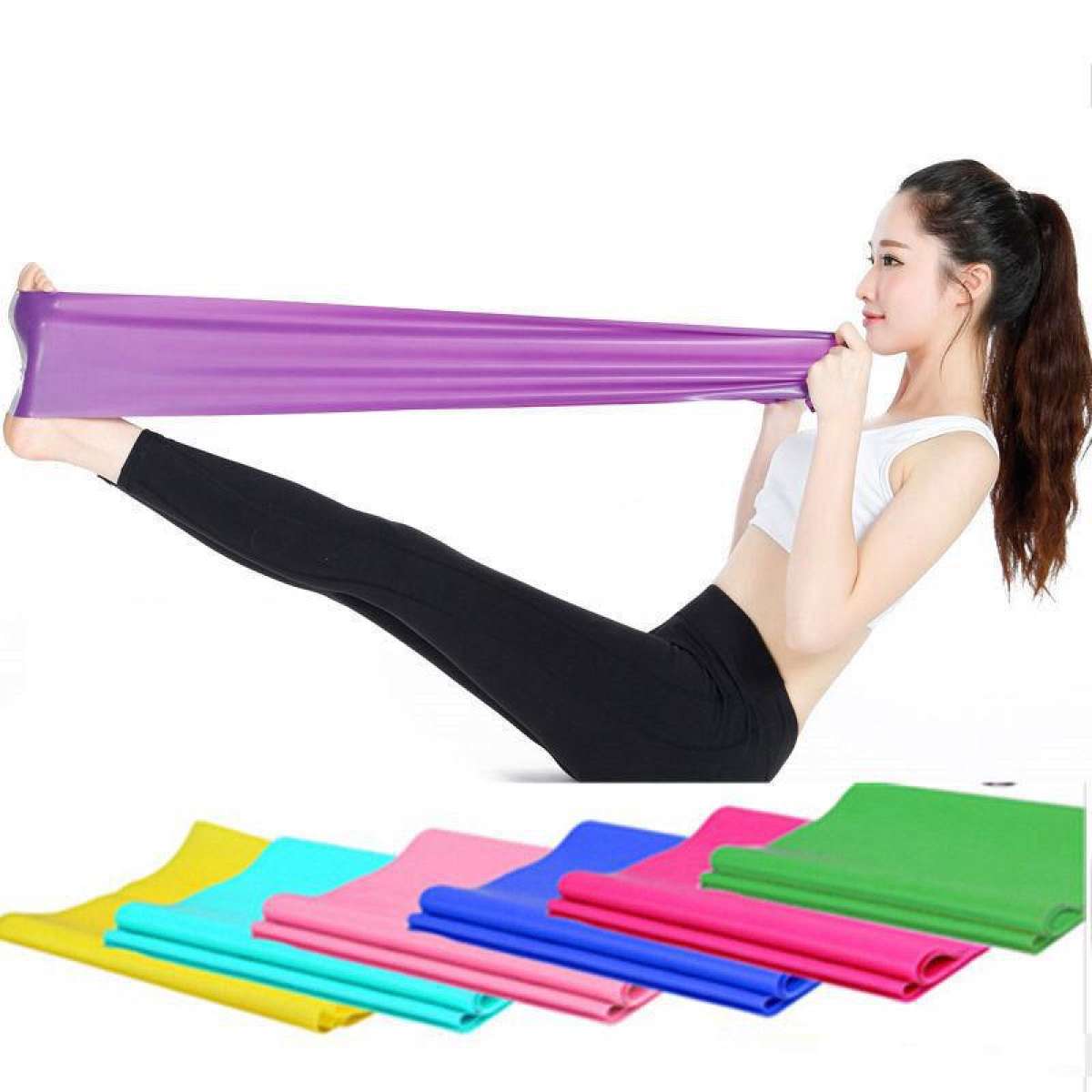Elastic Yoga Pilates Rubber Stretch Exercise Band Arm Back Leg Fitness