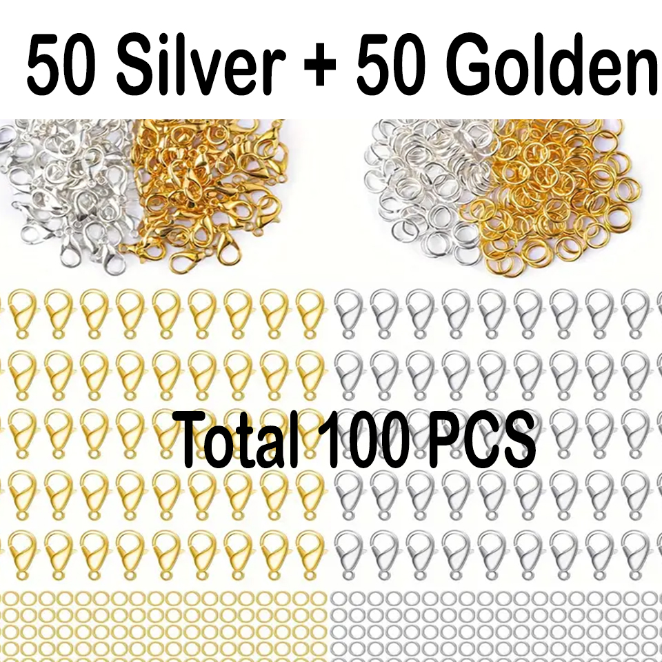Stainless Steel Golden Silver 12mm Metal Lobster Clasp Hook Connector For Necklace Bracelet Fastener With Open Jump Ring For Bracelets Necklaces Chain DIY Jewelry Making Findings