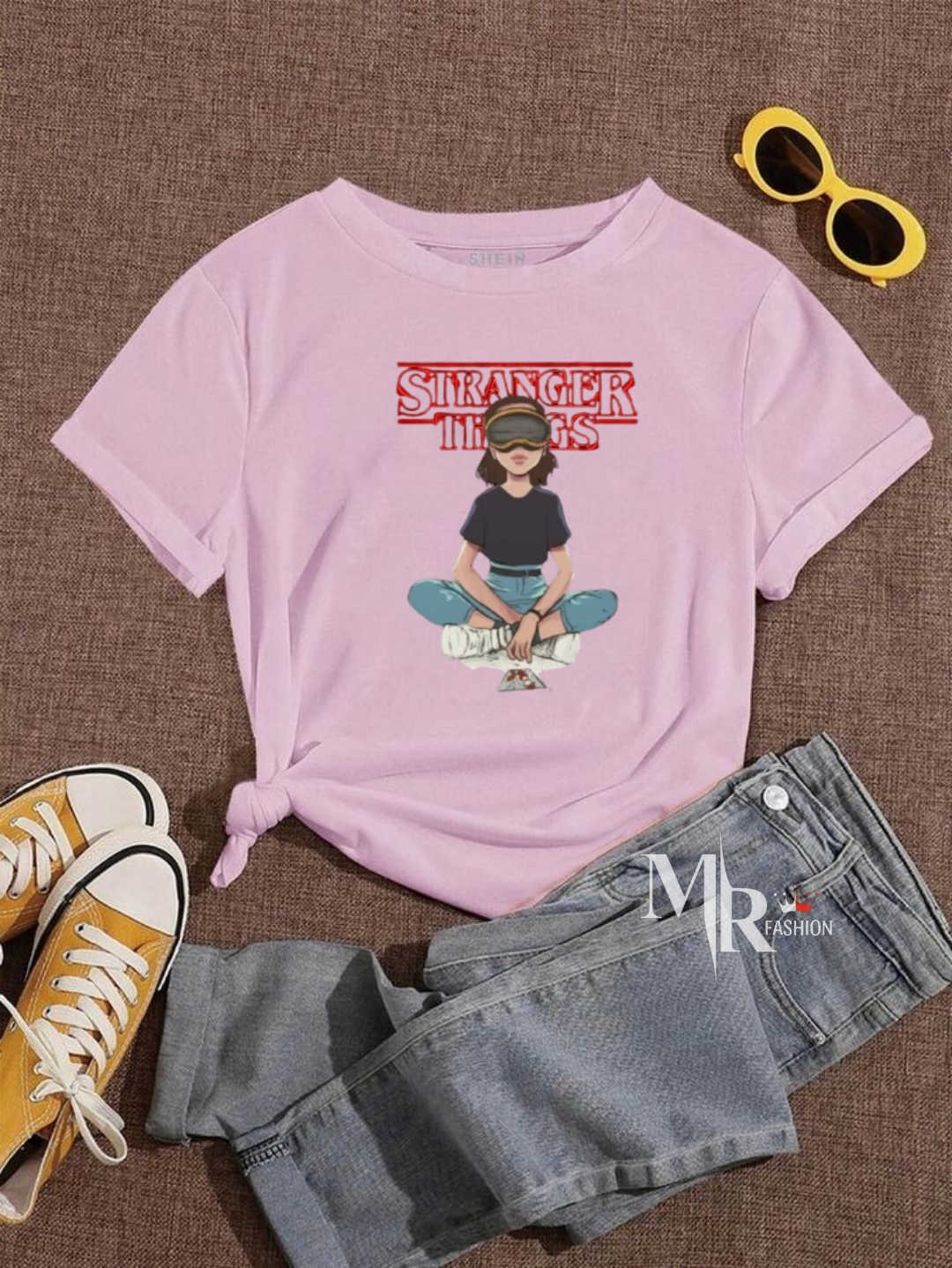 T shirt for girls & Women STRANGER THINGS Printed Summer Cotton Round Neck Half sleeve