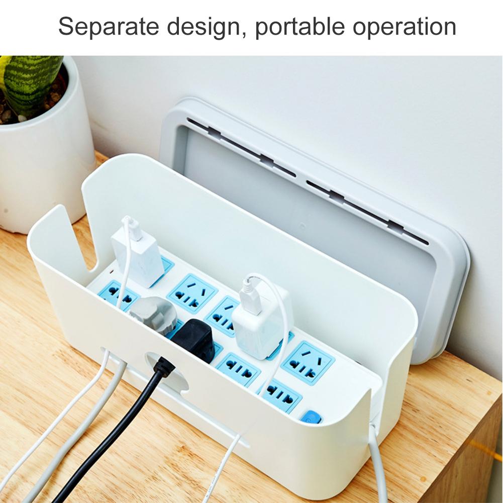 Desktop Cables Storage Box Power Wires Line Collector Organizer Box With Phone Stand