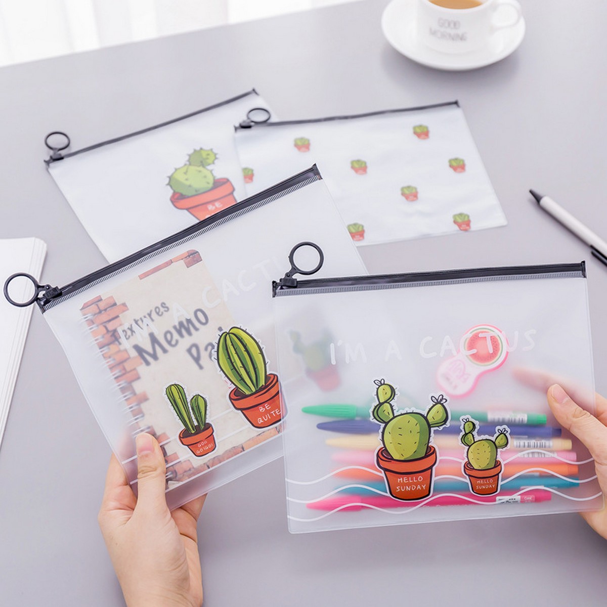 Kawaii Cactus Pen Pencil Case Pouch Cacti Four Available Designs Daraz.pk
