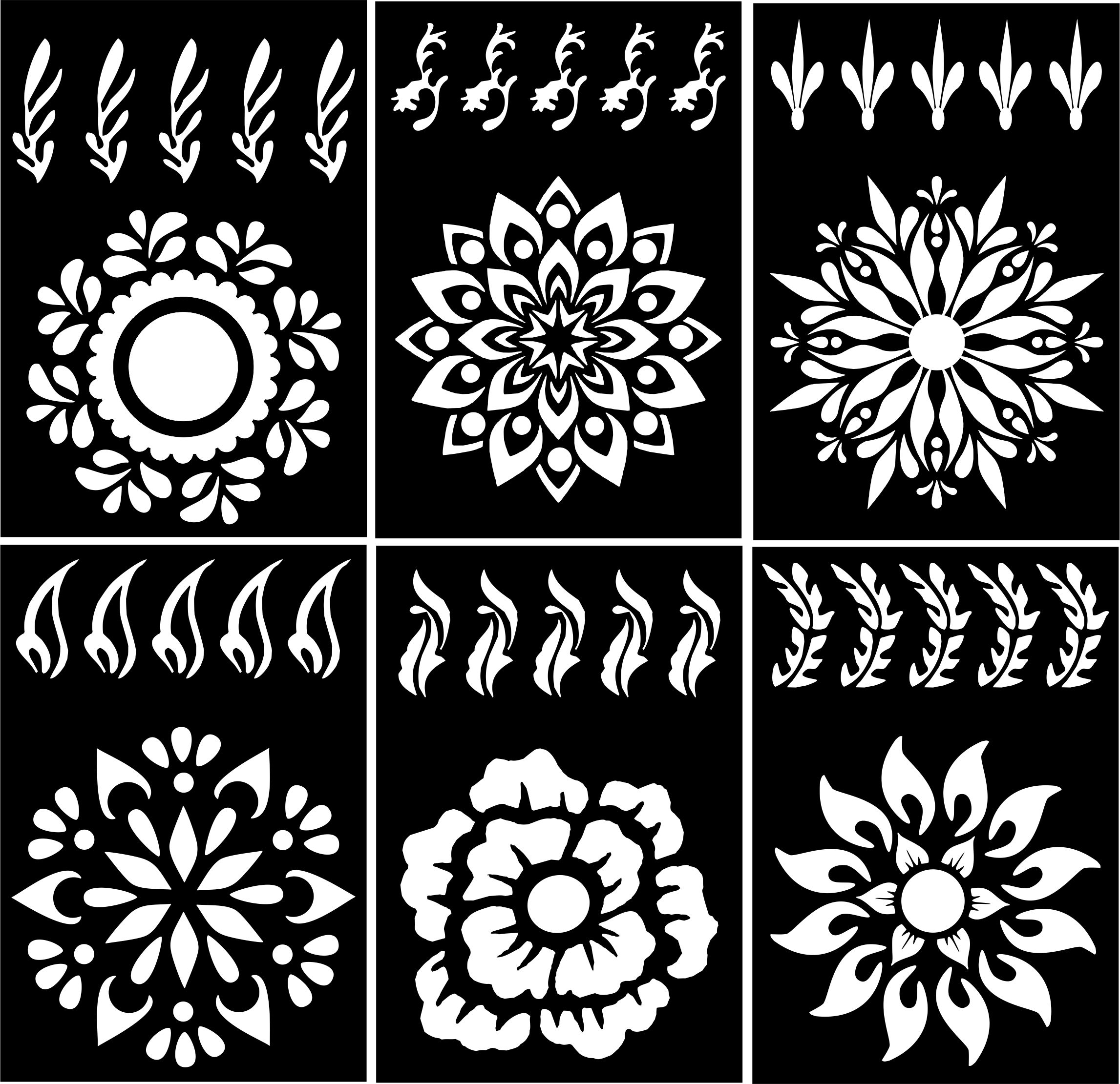 Mehndi 6 Tekii 6 hands Stencil Daraz.pk