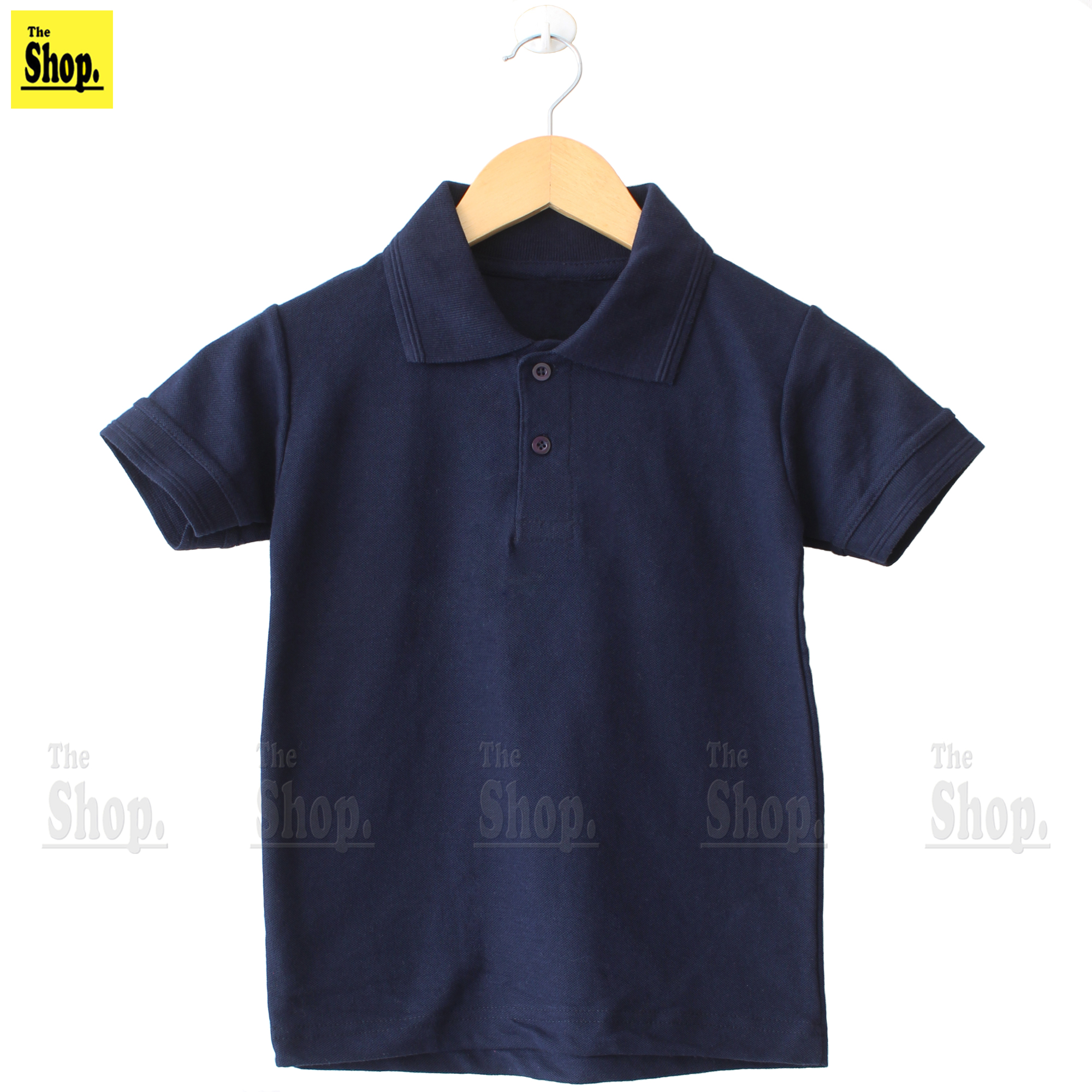 The Shop - Navy Blue Classic Polo Collar T-Shirt For Boys & Girls Kids - PC-BT1