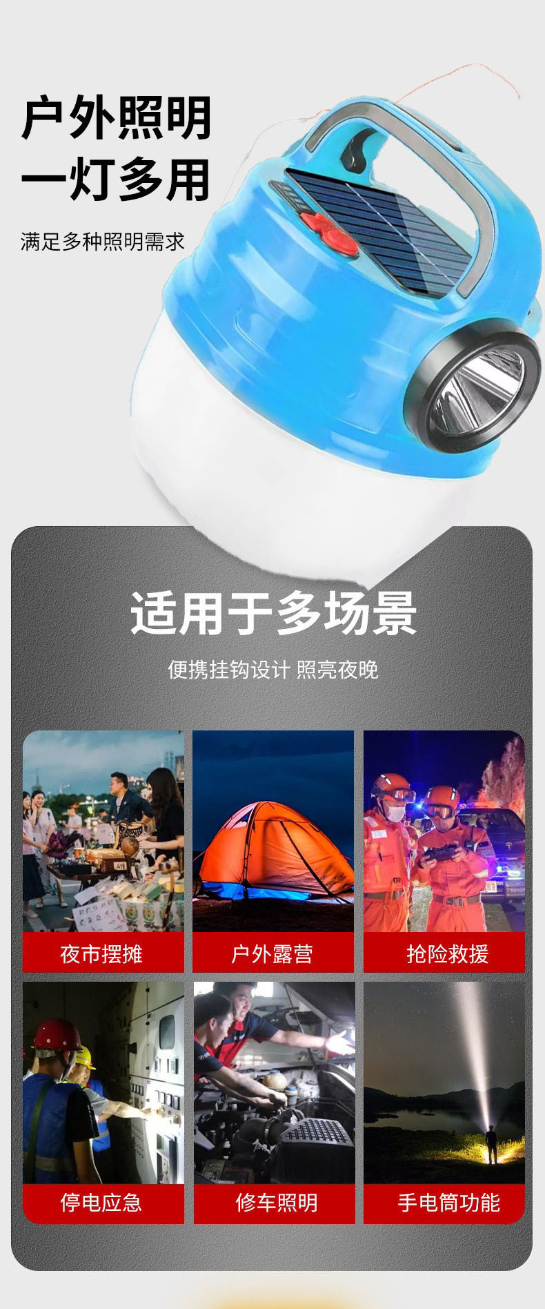 Rechargeable Spherical Camping Lamp Solar Bulb Camping Lantern Household Indoor Emergency Lighting Lamp Super Bright