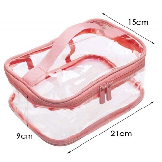 Cosmetic Bag PVC Travel Organizer Toiletry Makeup Storage Wash Case with handle