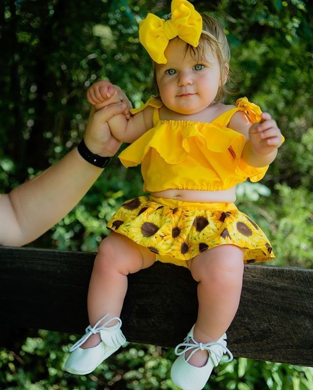 newborn girl sunflower outfits