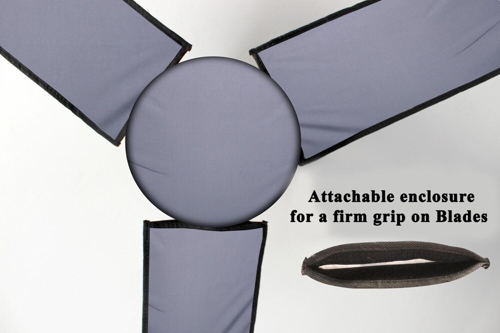 Ceiling Fan Covers with Motor Cover Grey/Black 4 Pcs fan cover Washable & Dustproof
