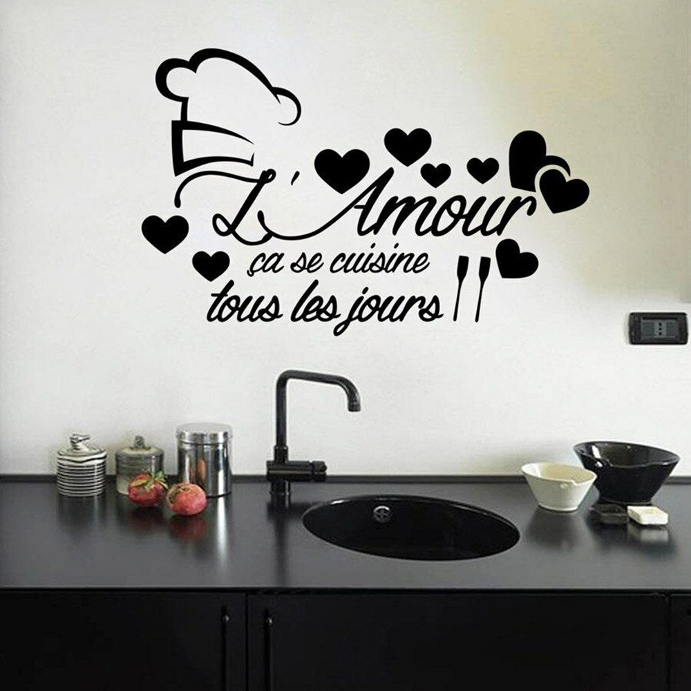 French Quotes Wall Stickers Muraux Citation L Amour Cuisine Kitchen Modern Decoration Romantic Resturant Vinyl Wall Decals 4323 Buy Online At Best Prices In Pakistan Daraz Pk