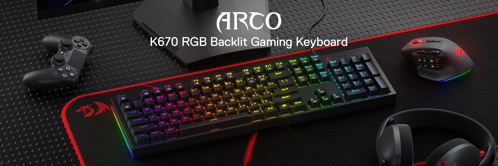 Redragon K670 ARGO Wired Mechanical Gaming Keyboard with Side RGB Panel Red Silent Switches Hot Swappable 15 4850f1bbf674676461e51d2ec8c690f3