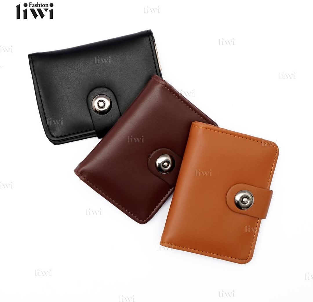 Premium Bifold Mini Wallet - Slim Synthetic Leather Card Holder with Cash Compartment, ID Window & Secure Button Closure – Lightweight & Stylish for Everyday Use