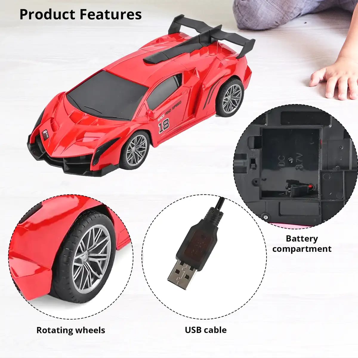 Smoke Remote Control Racing Lamborghini Red Car Light, Rechargeable High Speed Drift wireless Electronic RC Cars Boys kids Toys Best Birthday Gift For childrens