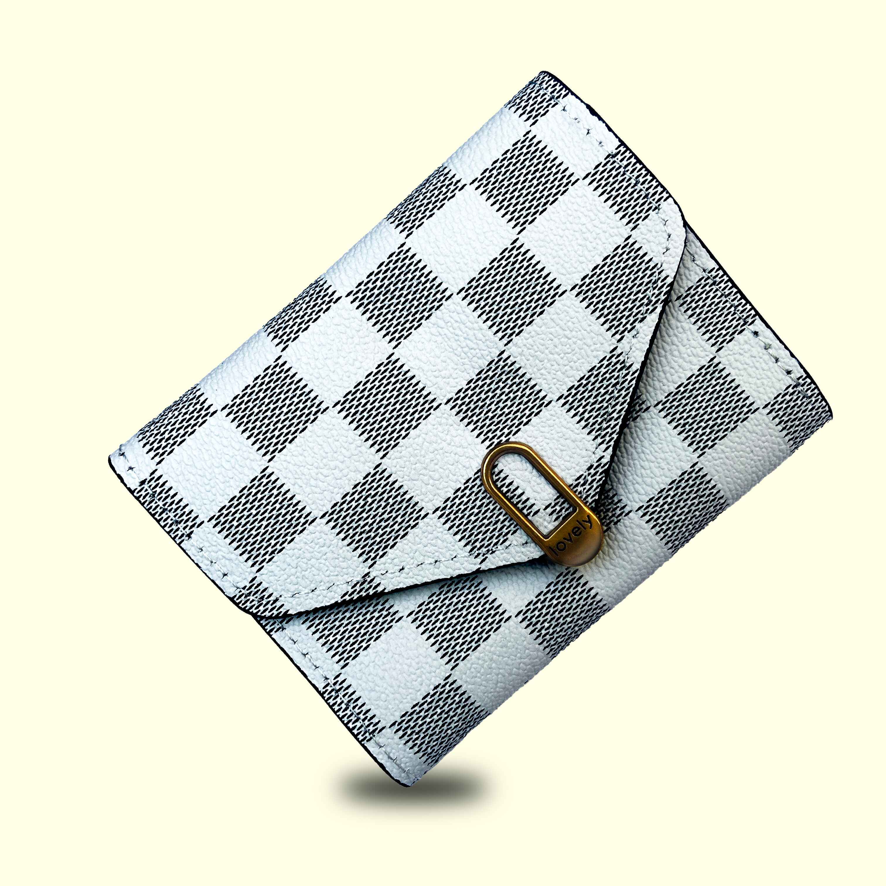 Korean Style Slim Trifold Faux Leather Wallet with Card Holder for Women