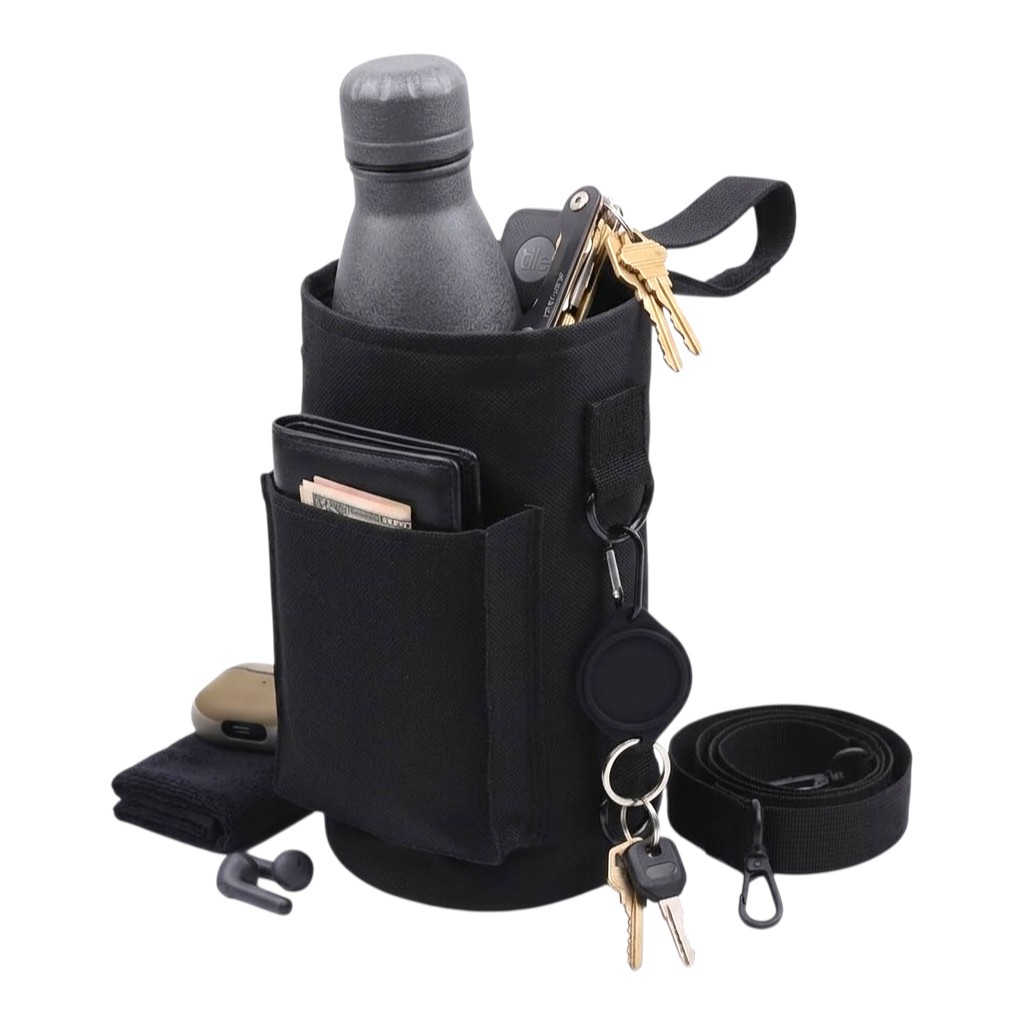Iron Grip Magnetic Fitness Bag AK-562 Black Gym Storage Bag with Strong Magnet, Durable Water Resistant Workout Organizer, Multi Pocket Gym Accessories Holder for Mobile Bottle Keys, Portable Sports Training Bag for Men Women Fitness Gear Storage Solution