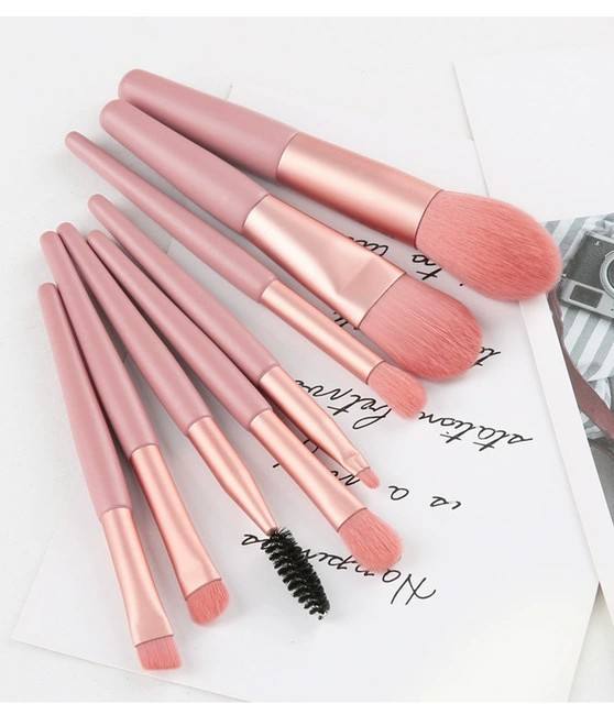 8Pcs Mini Size Makeup Brushes Pcs Mini Travel Portable Soft Makeup Brushes Set Eye Shadow Foundation Powder Eyelash Lip Concealer Blush Make Up Brush Set