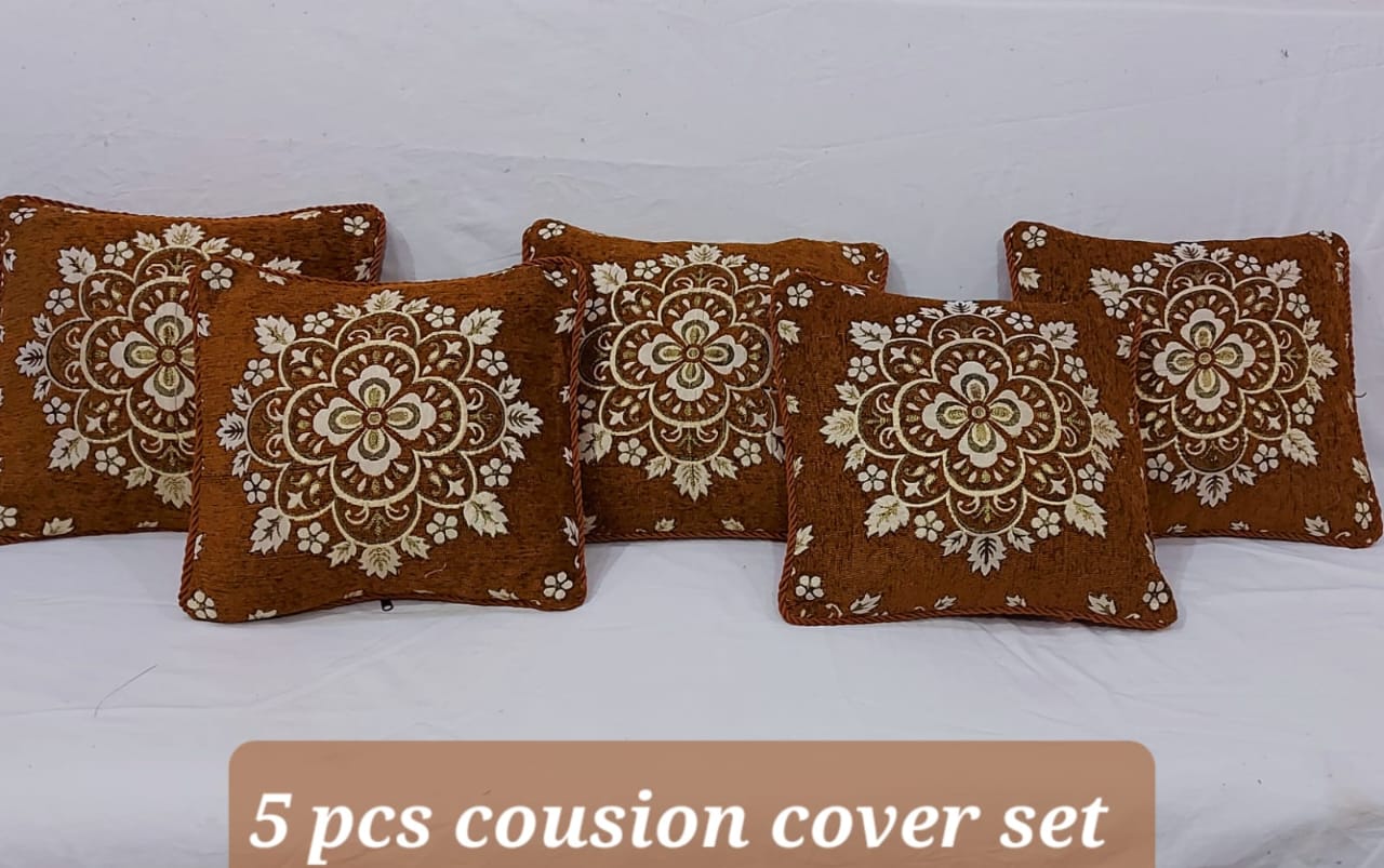 5-Piece Velvet Jacquard Cushion Cover Set Elegant and Durable