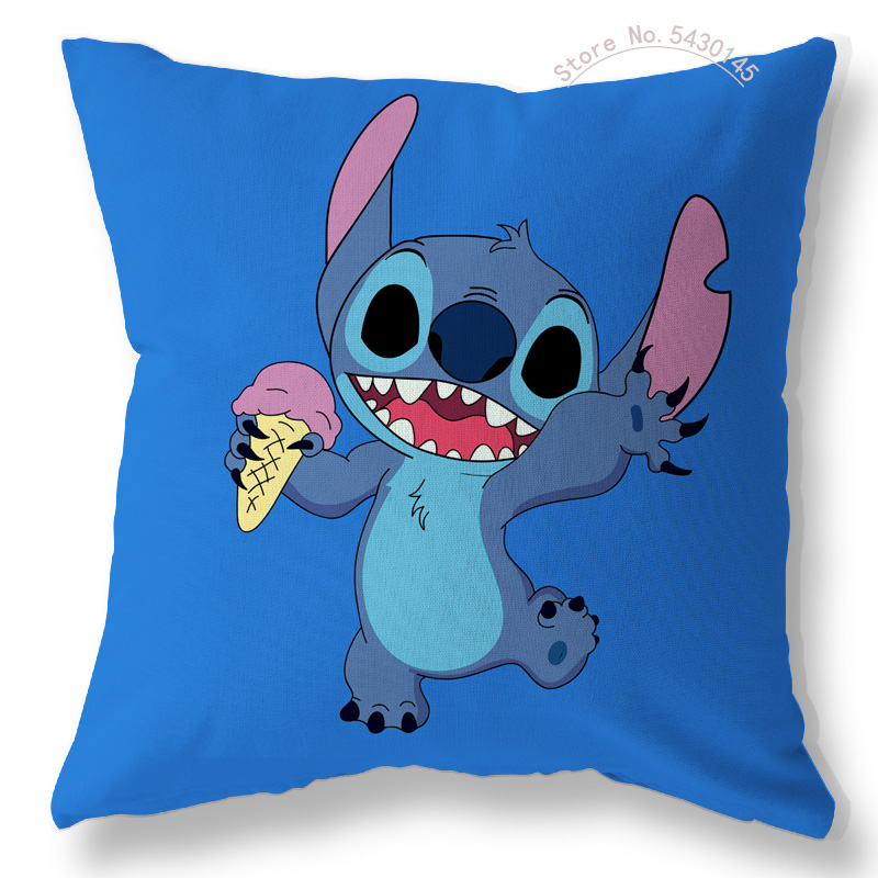 Disney Cushion Cover Pillowcase Lilo Stitch Pillow Cases On Bed Sofa