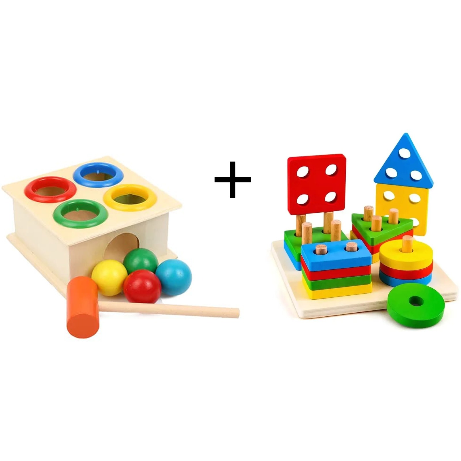 Toddler Toys - Toy - Baby Toys - Toys For Kids - Learning Toys For Kids - Educational Toys - Montessori Toys - Geometrical Shapes - Wooden Shapes For Kids - Pounding Toy - Toys For Babies - Toddler Activity Toys - Learning Toys - Toys For Boys And Girls