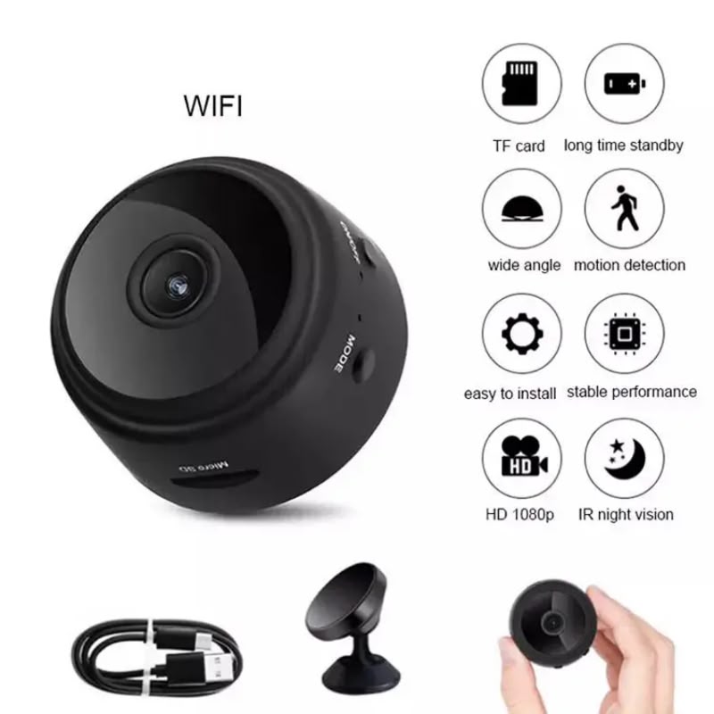 A9 Wireless Mini Camera Full HD 1080P | Rechargeable Portable CCTV Security Camera | Night Vision Remote Monitoring for Home and Office