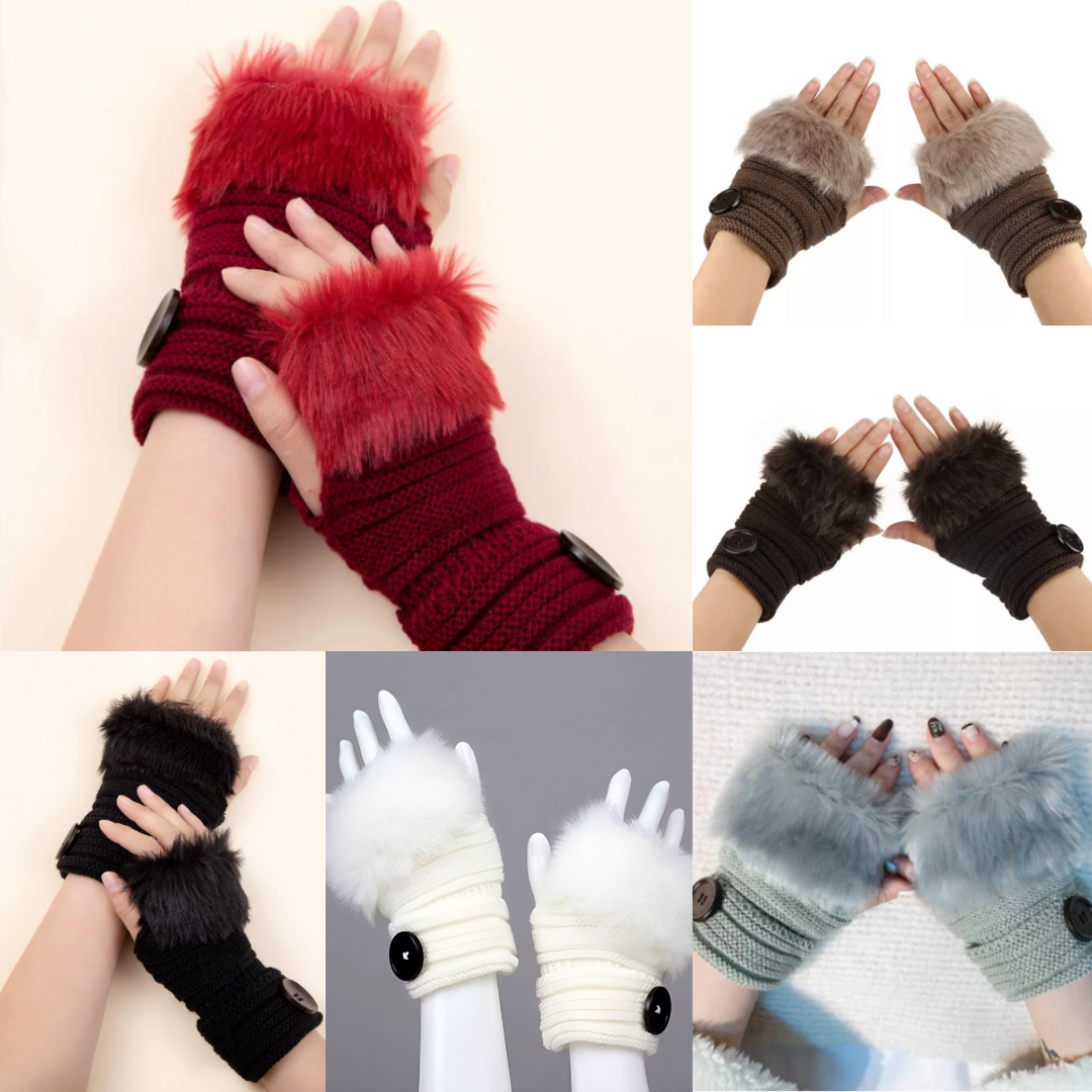 New Fingerless Gloves -  Knitted Half Finger Gloves, Warm Winter Mittens for Hand & Wrist, Stylish Typing Gloves, Fashion Wool Arm Warmers for Girls - Random Color,  Winter Accessories
