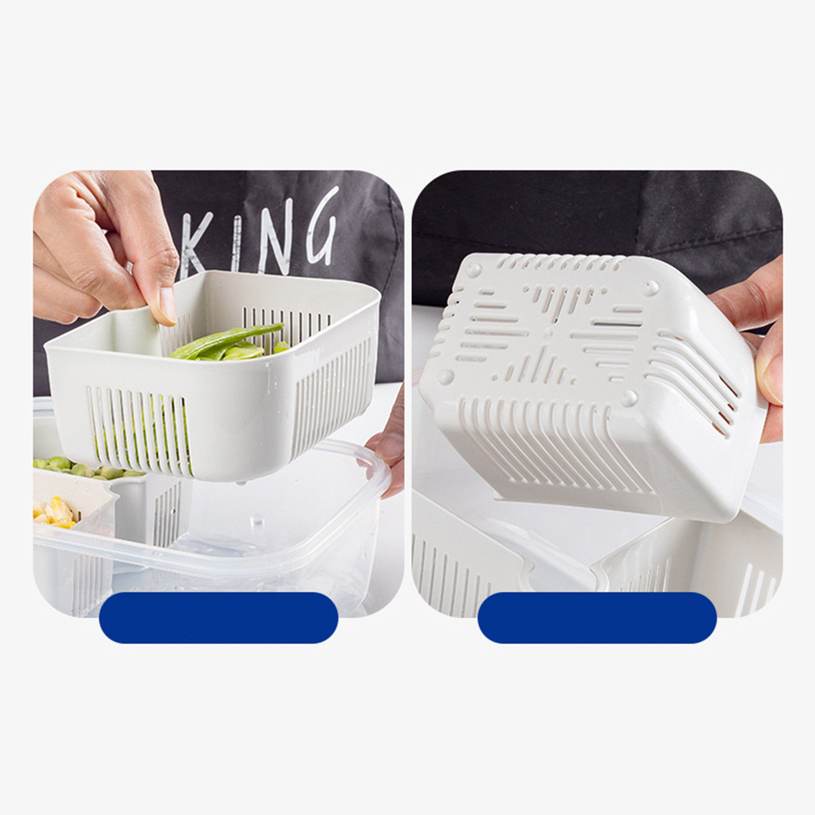 Drain Seal Box Stackable Food Crisper With Lid Multifunctional Refrigerator Organizer Versatile Snack Food Container