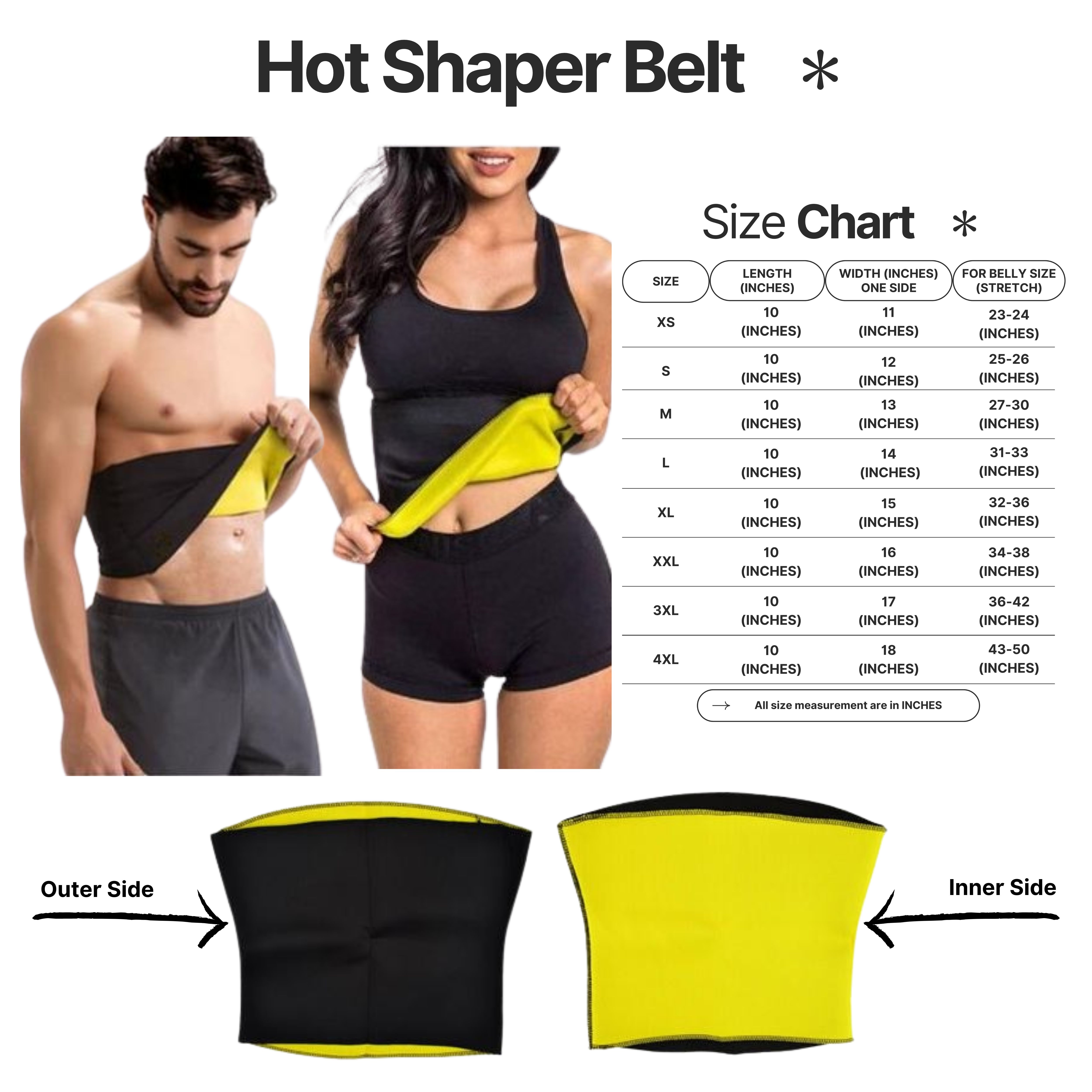 Hot Shaper Belt For Women Men Girls | Hot Shapper Belt For Hips Belly Fat Weight Loss Back Pain | Hot Shapers Slimming Belt Suana Sweat Belt Suit For Home Gym