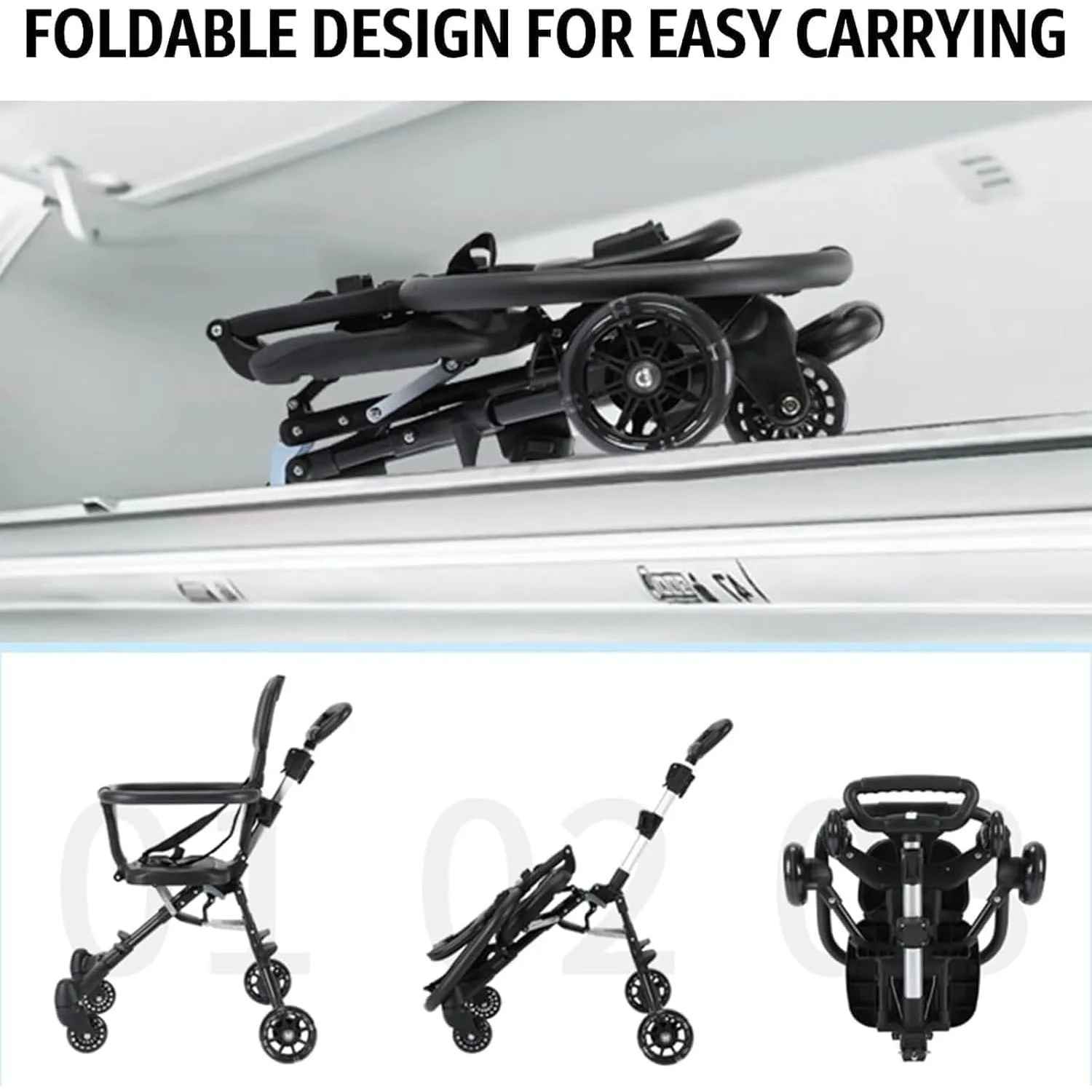 Imported Lightwieght Baby Stroller Reversible Two-Way Stroller Foldable Portable Stroller For Setting,Lying,Outdoor