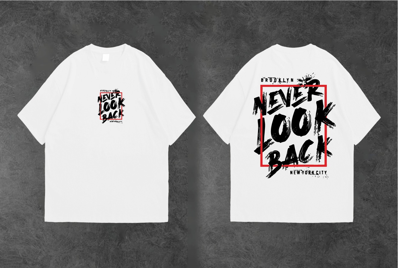 Never Look Back Printed Premium Summer Cotton Half Sleeves O Neck T-Shirt For Men & Women