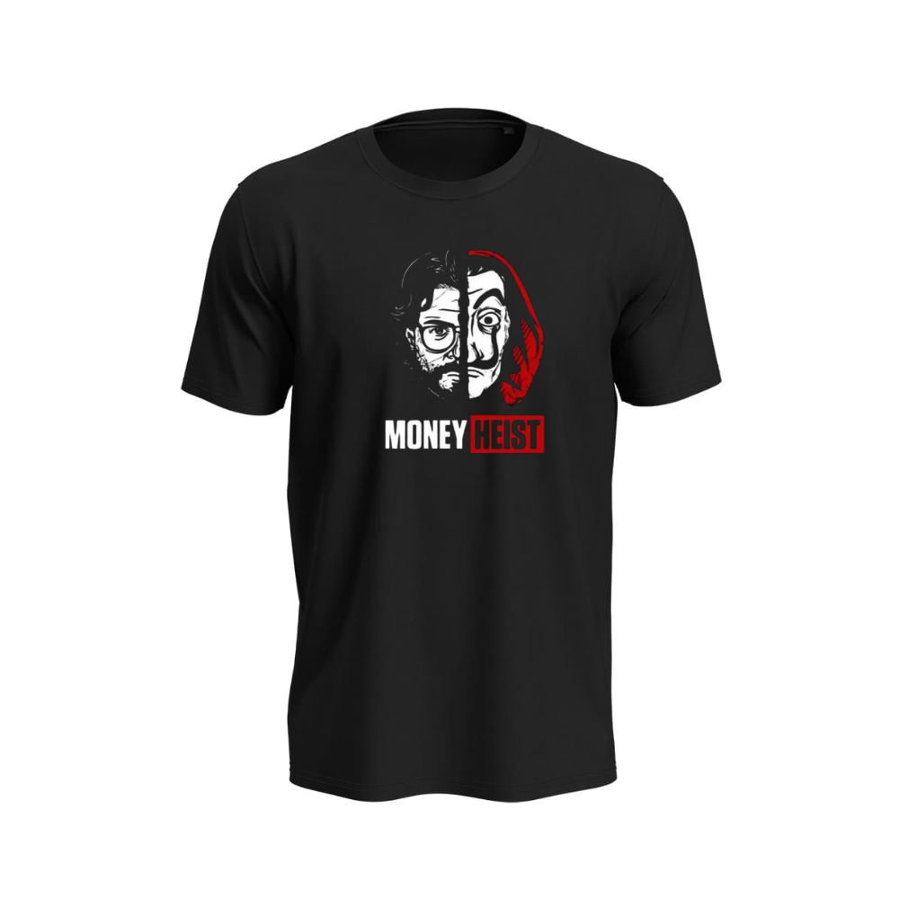 MK Garments - Money Hiest Printed Comfort and Style Half Sleeve Round Neck TShirt For Men