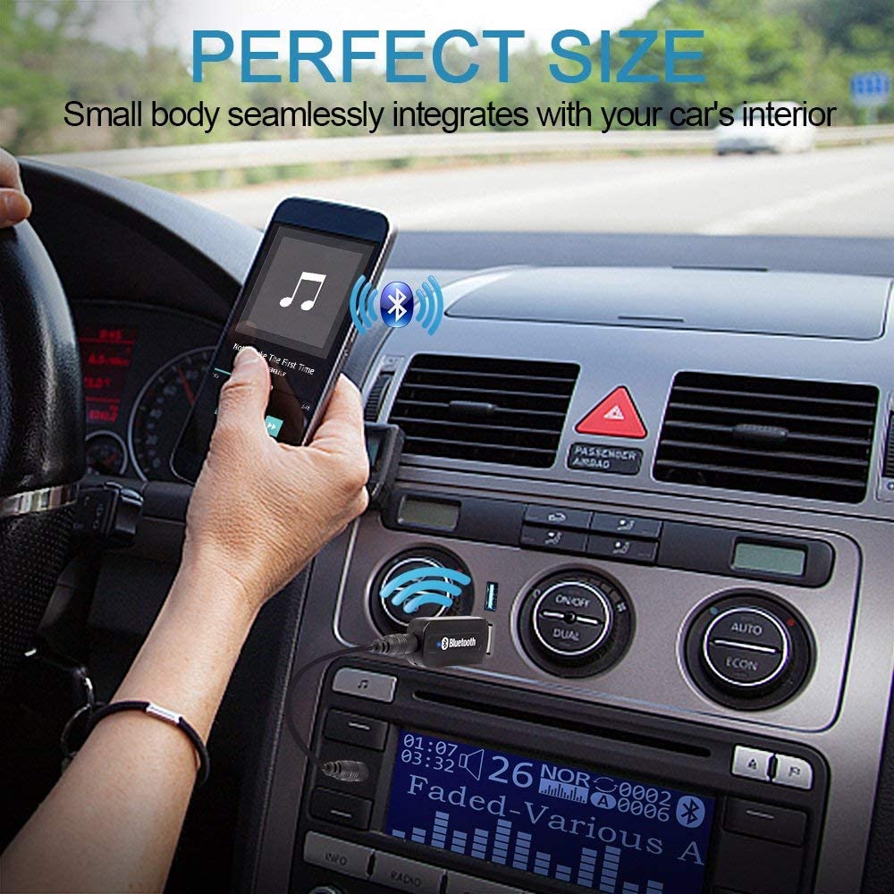 USB Bluetooth Music Receiver.USB Bluetooth Audio Music Receiver Adapter 3.5mm Stereo Output for Car Home Stereo
