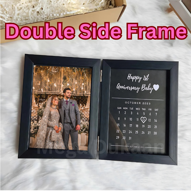 Personalized Wooden Happy Birthday Photo Frame Custom Design Single & Double Side Gift for Wife Husband Friends