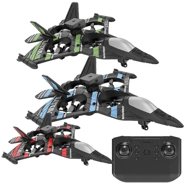 MAZ Premium RC Fighter Jet Plane – 2.4G Remote Control Foam Airplane Toy with Lights | High-Speed Glider | Helicopter Style Stunt Aircraft for Kids & Adults