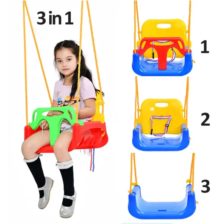 3 in 1 Kids Swing Seat, Toddler Infants to Teens High Back Full Bucket Swing  Seat Detachable Safety Hanging Basket Swing Seat for Playground-Baby swing  3 in 1 Toddler Swings Infant Safety