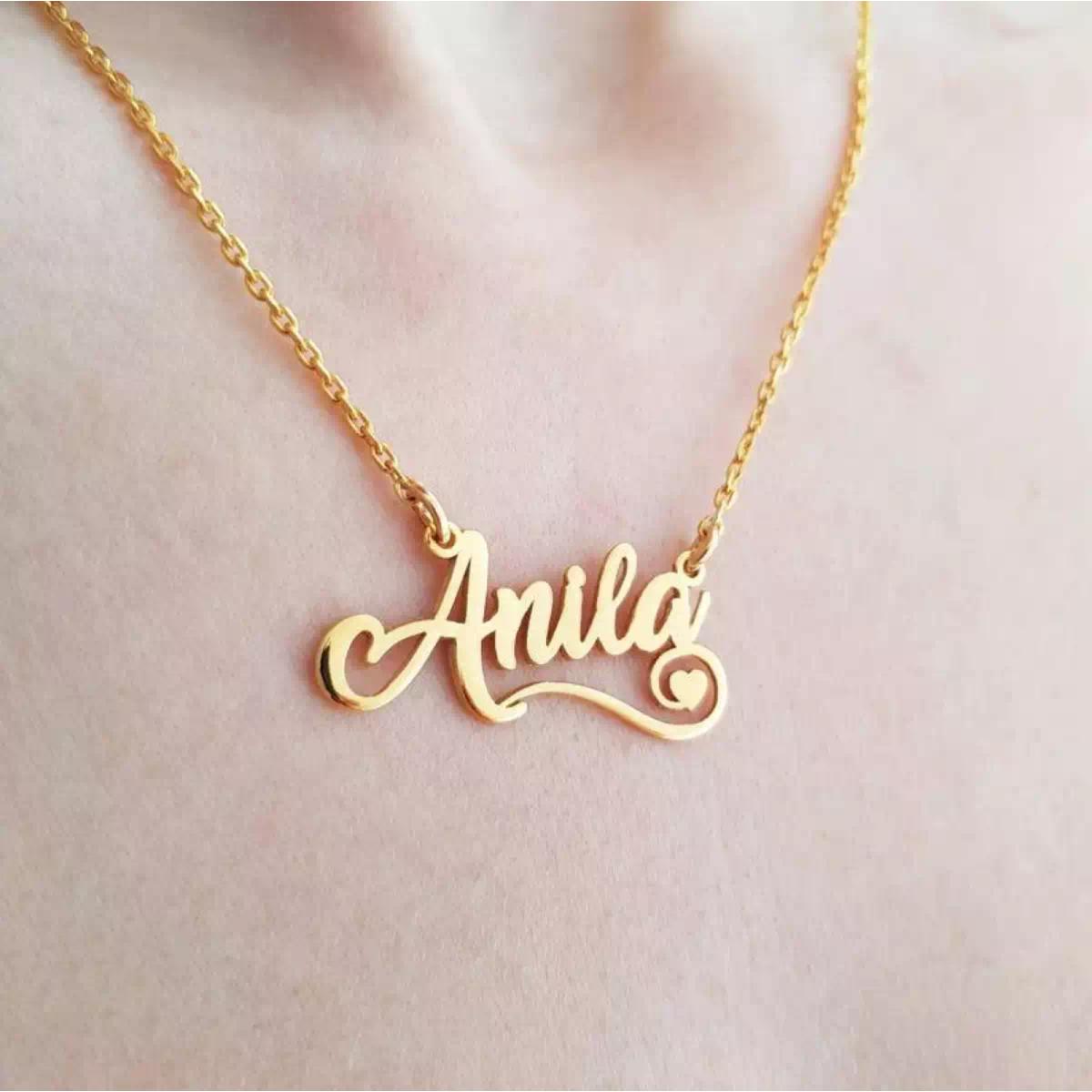 18k Gold plated Customized Trendy Locket Chain / Necklace with Your name - New Design of 2021 - Latest Collection of Personalized Necklace by Mo Mart