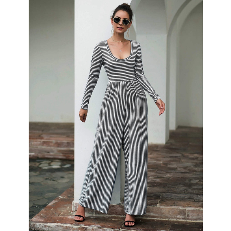 casual striped jumpsuit