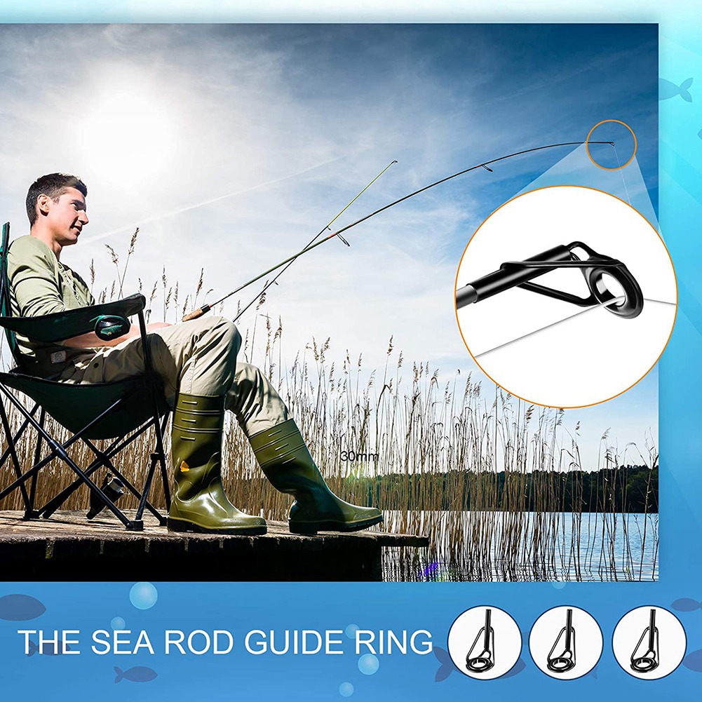 80 Pcs Fishing Rod Tip Repair Kit Stainless Steel Ceramic Ring Guide Tips  Rod Guide Replacement Tip