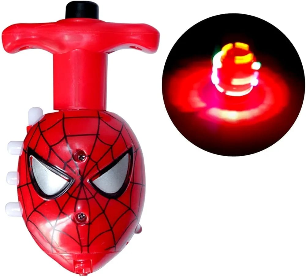 Colorful Spider Man Spinner Top Toy – Flashing LED Spinning Top - Luminous LED Flashing Spinner