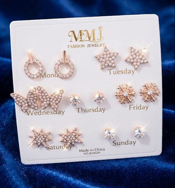 Pack Of 12 - Earrings Tops Fashion Women trendy stylish girls EarringE-5642