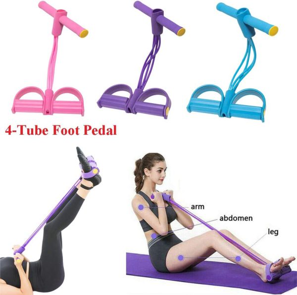 Sasti Choice Premium Quality 4 Tube Tummy Trimmer – Double Spring Pull Reducer Resistance Band | Belly Fat Burner & Abdominal Workout Equipment for Men & Women | Home Gym Fitness Body Exerciser for Weight Loss & Core Strength