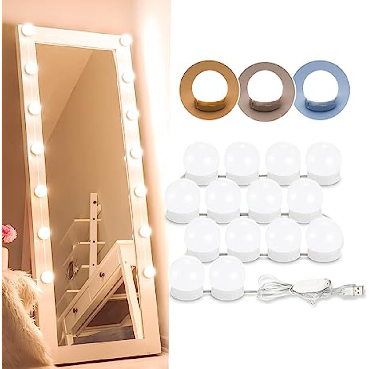 SAJEES] Vanity Light LED Bulbs for Makeup Mirror Stand | 10 Bulbs with 3 Light Modes