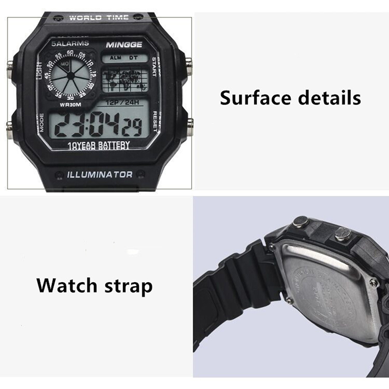 Digital Sports Luminous Waterproof Slim Watch