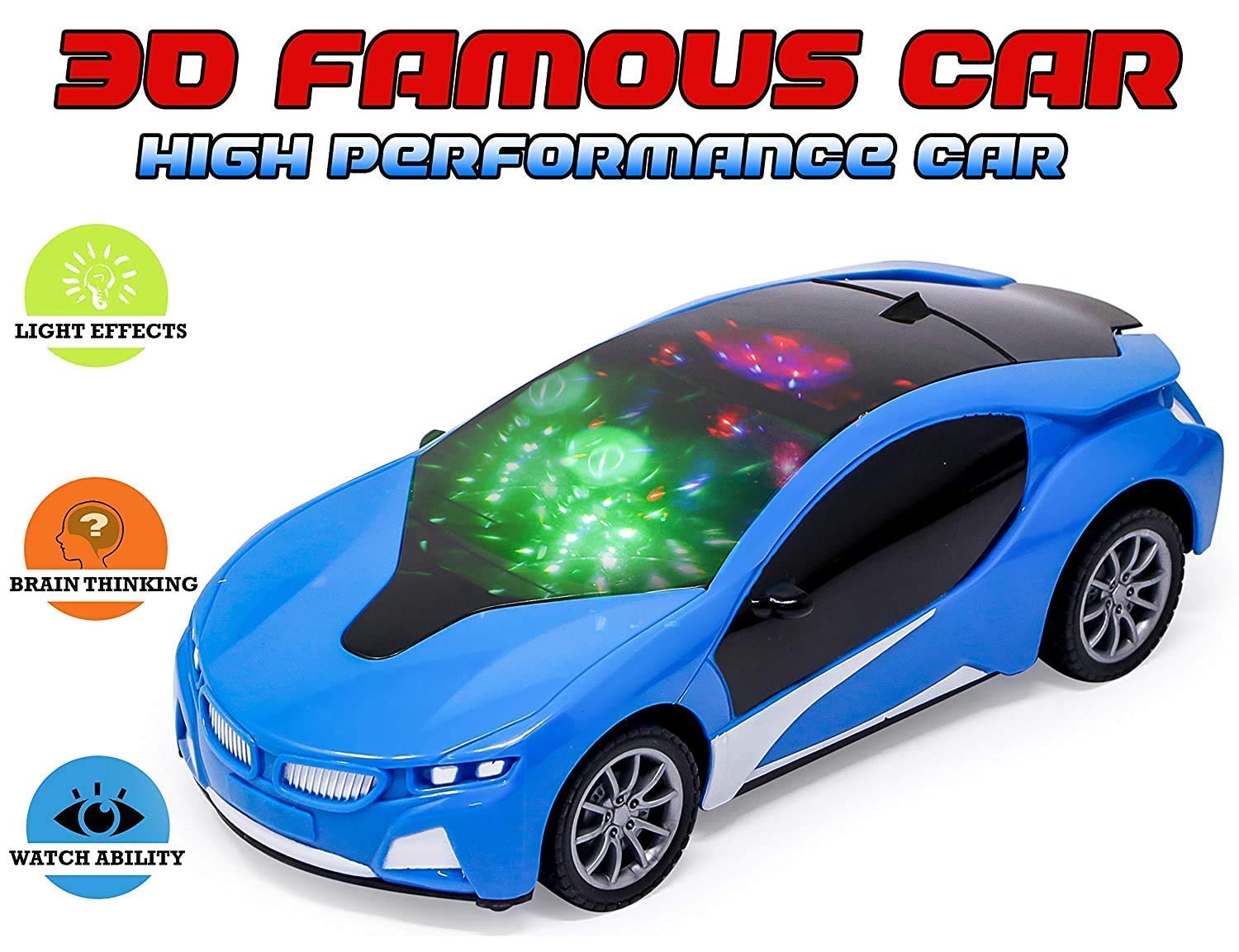 Rechargeable Remote Control High Speed 3D Famous Car with 3D Lights Full Functions Turns Left Right Forward And Reverse Wireless Remote High Speed For Kids 1:22 Scale