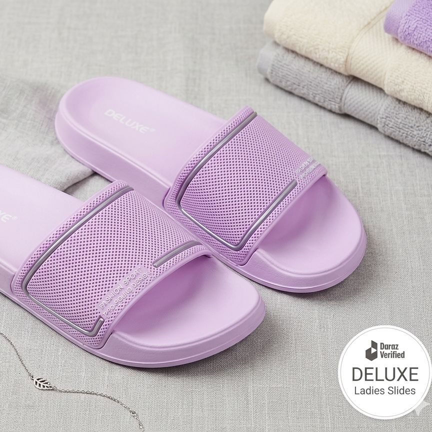 Luxury Crown Design Waterproof Microfiber House Slippers for Women, Comfortable Soft Sole Flip Flops