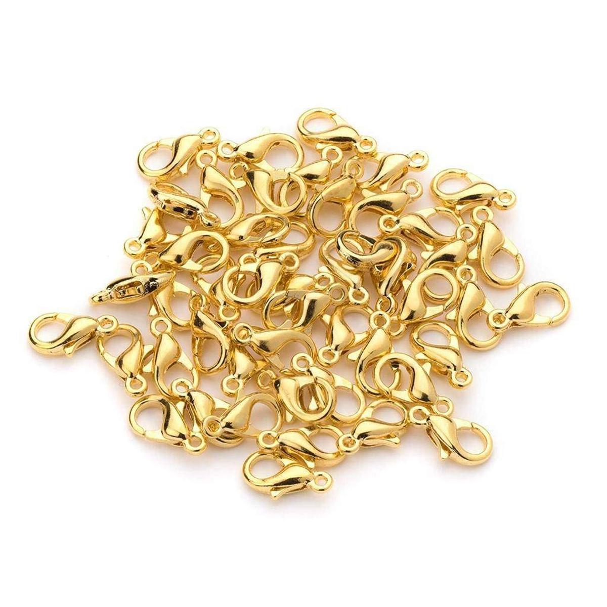 I-Fashion Golden Lobster Locks Silver Lobster Locks Jewelry DIY Makings (25 Pcs)