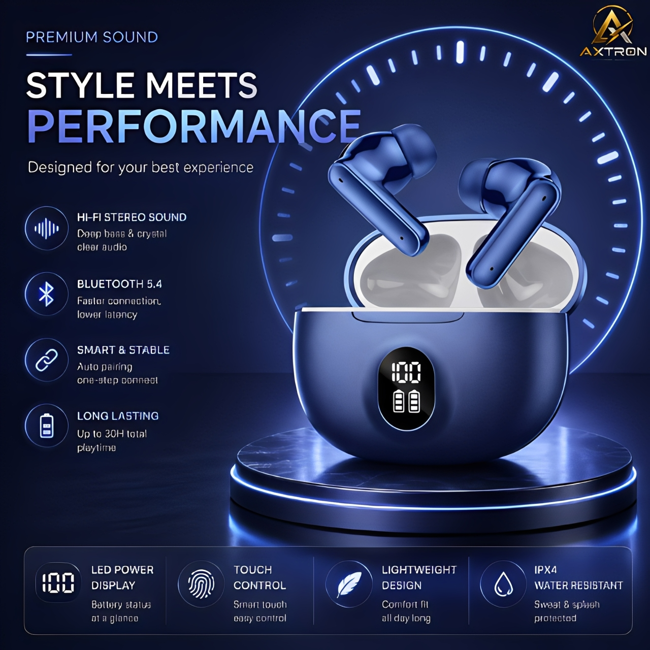 H895B TWS | True Wireless Stereo Universal Bluetooth Earbuds & Airbuds | Dual Pods Handsfree Earphones Headset | Compatible with All Bluetooth Devices.