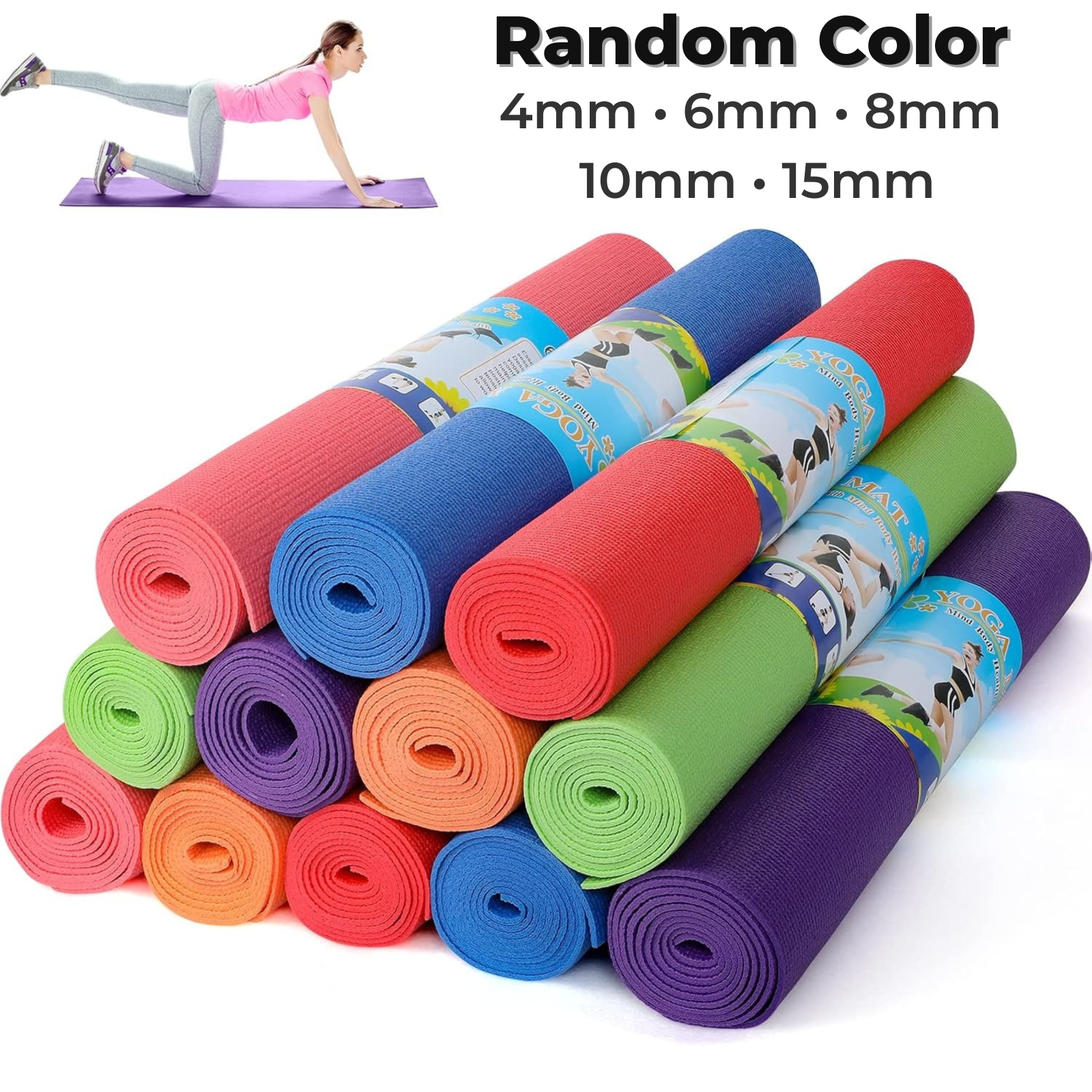 4mm 6mm 8mm 10mm 15mm Non Slip Yoga Mat for Women & Men Soft Thick Yoga Mats for Women Low Price Cheap Best Quality Yoga Matt for Women Girls Kids Yoga Matts Yoga Mattress Yoga Matt Cover Bag Yoga Mat for Men