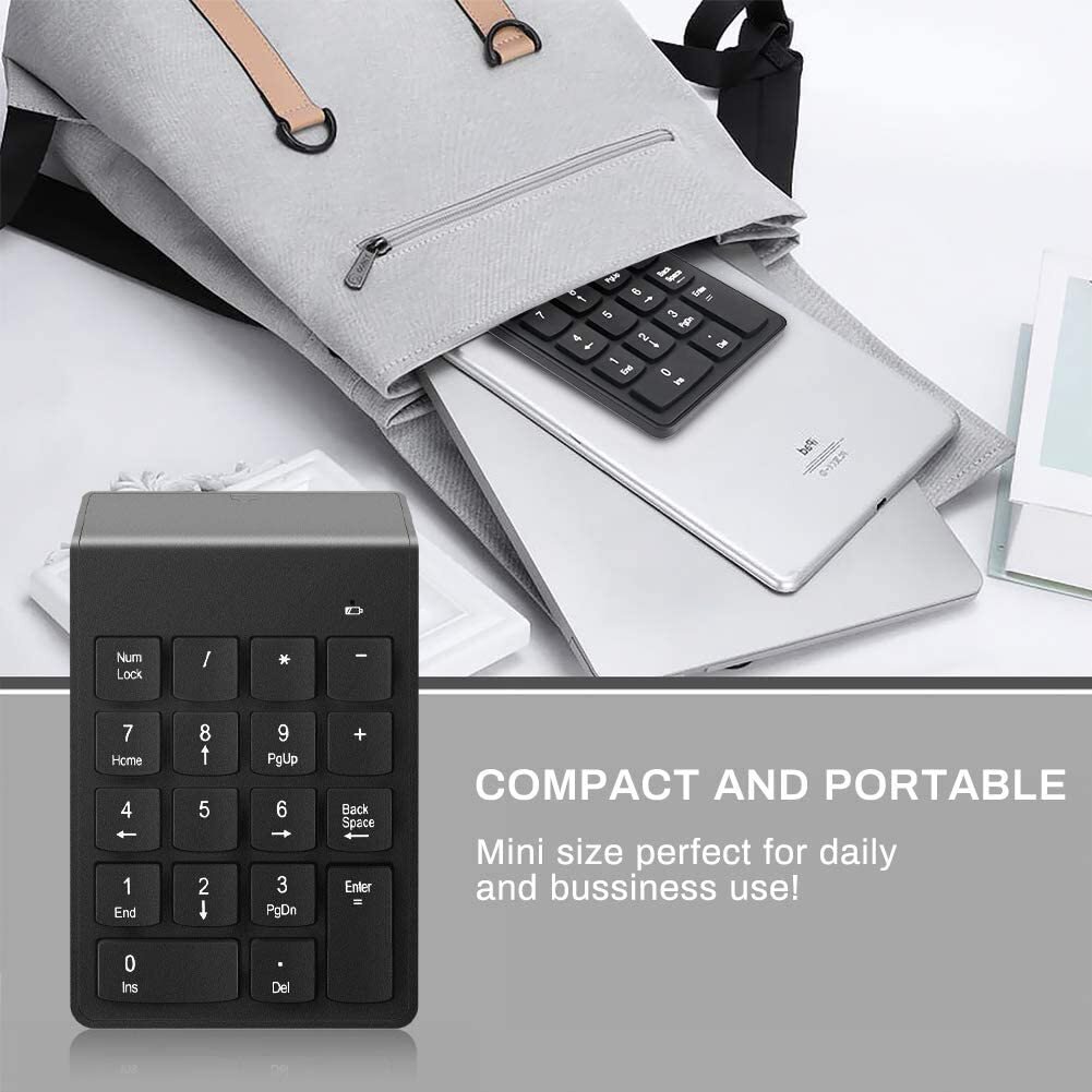 USB Numeric Keypad, Portable Mini Wired Numpad, 18 Keys Accounting Number Keyboard Extension, For Laptop Desktop Computer PC, Black
