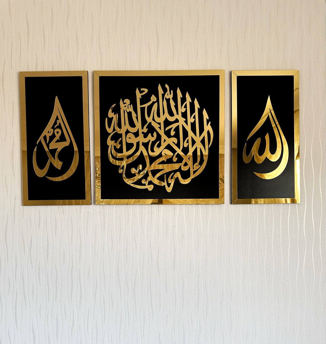 Elegant Acrylic Calligraphy Wall Frames Set for Home Office Decor