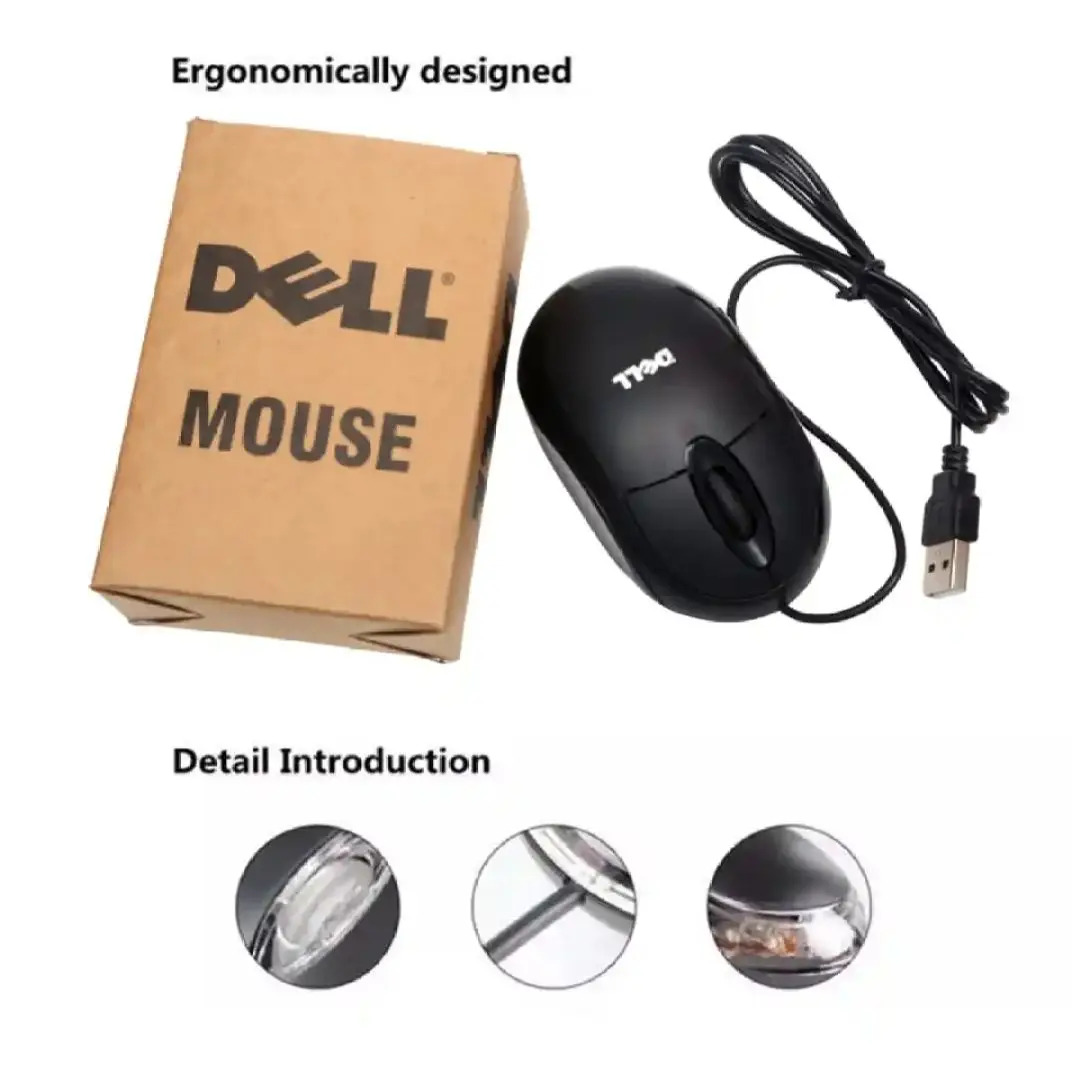 Dell Optical Mouse for Pc or Laptop | Dell optical wired Mouse usb2.0 for Pc and laptop